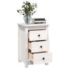 Stella Homewares Bedside Cabinet White 40x35x61.5 cm Solid Wood Pine