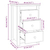 Stella Homewares Bedside Cabinet White 40x35x61.5 cm Solid Wood Pine