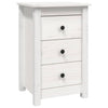 Stella Homewares Bedside Cabinets 2 pcs White 40x35x61.5 cm Solid Wood Pine
