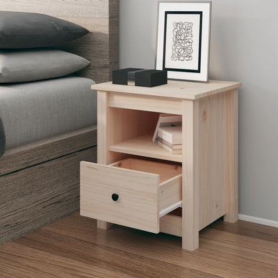 Stella Homewares Bedside Cabinet 40x35x49 cm Solid Wood Pine