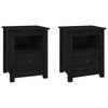 Stella Homewares Bedside Cabinets 2 pcs Black 40x35x49 cm Solid Wood Pine