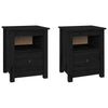 Stella Homewares Bedside Cabinets 2 pcs Black 40x35x49 cm Solid Wood Pine