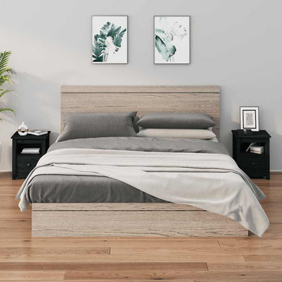Stella Homewares Bedside Cabinets 2 pcs Black 40x35x49 cm Solid Wood Pine