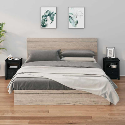 Stella Homewares Bedside Cabinets 2 pcs Black 40x35x49 cm Solid Wood Pine
