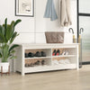 Stella Homewares Shoe Bench White 110x38x45.5 cm Solid Wood Pine