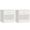 Stella Homewares Bedside Cabinets 2 pcs with Drawer High Gloss White