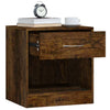 Stella Homewares Bedside Cabinets 2 pcs with Drawer Smoked Oak