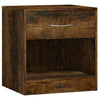 Stella Homewares Bedside Cabinets 2 pcs with Drawer Smoked Oak