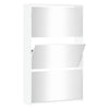 Stella Homewares Shoe Cabinet with Mirror 3-Layer High Gloss White 63x17x102.5 cm