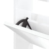 Stella Homewares Shoe Cabinet with Mirror 3-Layer High Gloss White 63x17x102.5 cm