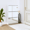 Stella Homewares Shoe Cabinet with Mirror 3-Layer High Gloss White 63x17x102.5 cm