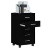 Stella Homewares Drawer Cabinet with Castors Black Engineered Wood