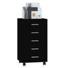 Stella Homewares Drawer Cabinet with Castors Black Engineered Wood