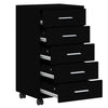 Stella Homewares Drawer Cabinet with Castors Black Engineered Wood