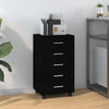 Stella Homewares Drawer Cabinet with Castors Black Engineered Wood