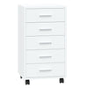 Stella Homewares Drawer Cabinet with Castors High Gloss White Engineered Wood