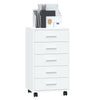 Stella Homewares Drawer Cabinet with Castors High Gloss White Engineered Wood