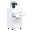 Stella Homewares Drawer Cabinet with Castors High Gloss White Engineered Wood