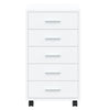 Stella Homewares Drawer Cabinet with Castors High Gloss White Engineered Wood