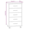 Stella Homewares Drawer Cabinet with Castors High Gloss White Engineered Wood