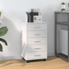 Stella Homewares Drawer Cabinet with Castors High Gloss White Engineered Wood