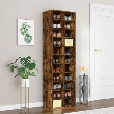 Stella Homewares Shoe Cabinet Smoked Oak 54x34x183 cm Engineered Wood