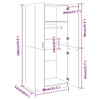 Stella Homewares Wardrobe Smoked Oak 80x52x180 cm Engineered Wood