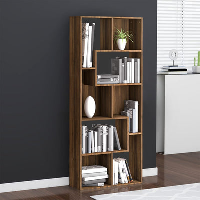 Stella Homewares Book Cabinet Brown Oak 67x24x161 cm Engineered Wood