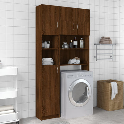 Stella Homewares Bathroom Cabinet Brown Oak 32x25.5x190 cm Engineered Wood