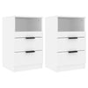 Stella Homewares Bedside Cabinets 2 pcs White Engineered Wood