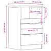 Stella Homewares Bedside Cabinets 2 pcs White Engineered Wood