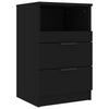 Stella Homewares Bedside Cabinet Black Engineered Wood