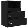 Stella Homewares Bedside Cabinet Black Engineered Wood