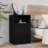 Stella Homewares Bedside Cabinet Black Engineered Wood