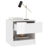 Stella Homewares Bedside Cabinets 2 pcs High Gloss White Engineered Wood