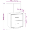 Stella Homewares Wall-mounted Bedside Cabinets 2 pcs Grey Sonoma