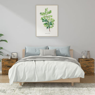 Stella Homewares Bedside Cabinets 2 pcs Smoked Oak Engineered Wood