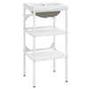 Stella Homewares Bathroom Washbasin Frame with Built-in Basin White Iron