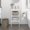Stella Homewares Bathroom Washbasin Frame with Built-in Basin White Iron