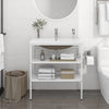 Stella Homewares Bathroom Washbasin Frame with Built-in Basin White Iron
