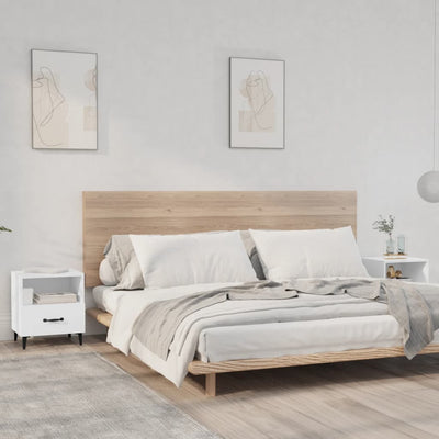 Stella Homewares Bedside Cabinets 2 pcs White Engineered Wood