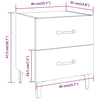 Stella Homewares Bedside Cabinet Smoked Oak 40x35x47.5 cm