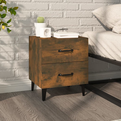 Stella Homewares Bedside Cabinet Smoked Oak 40x35x47.5 cm