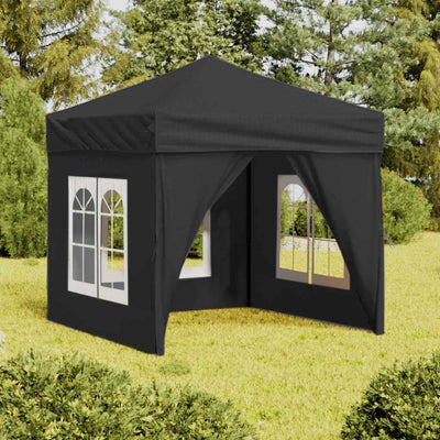 Stella Homewares Folding Party Tent with Sidewalls Anthracite 2x2 m
