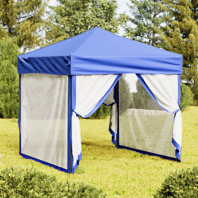 Stella Homewares Folding Party Tent with Sidewalls Blue 2x2 m