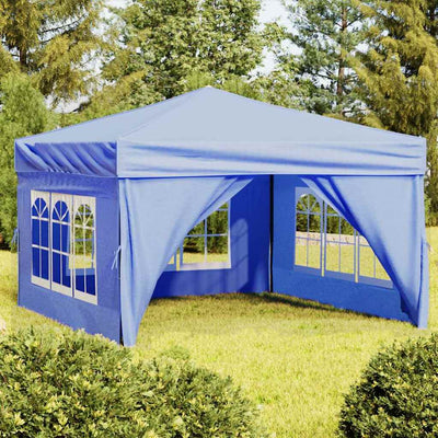 Stella Homewares Folding Party Tent with Sidewalls Blue 3x3 m