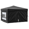 Stella Homewares Folding Party Tent with Sidewalls Black 3x3 m