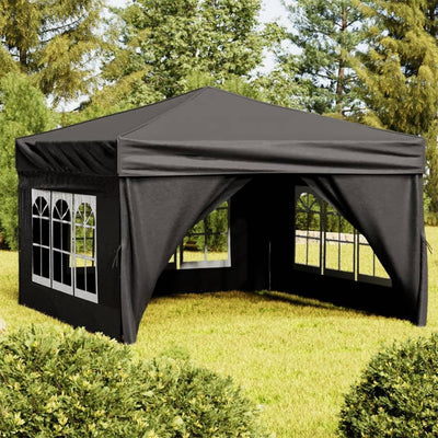 Stella Homewares Folding Party Tent with Sidewalls Black 3x3 m