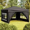 Stella Homewares Folding Party Tent with Sidewalls Black 3x3 m
