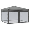 Stella Homewares Folding Party Tent with Sidewalls Anthracite 3x3 m